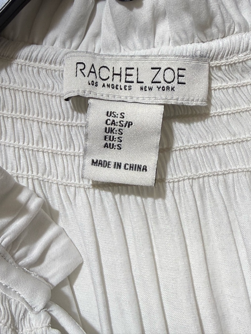 Rachel Zoe White Smocked Ruffle Tunic Top - Picture 2 of 3